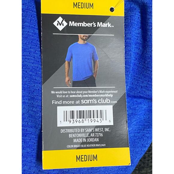 Member's Mark Men's Raglan Sleeve Work It Out Active Tee M - Picture 4 of 5